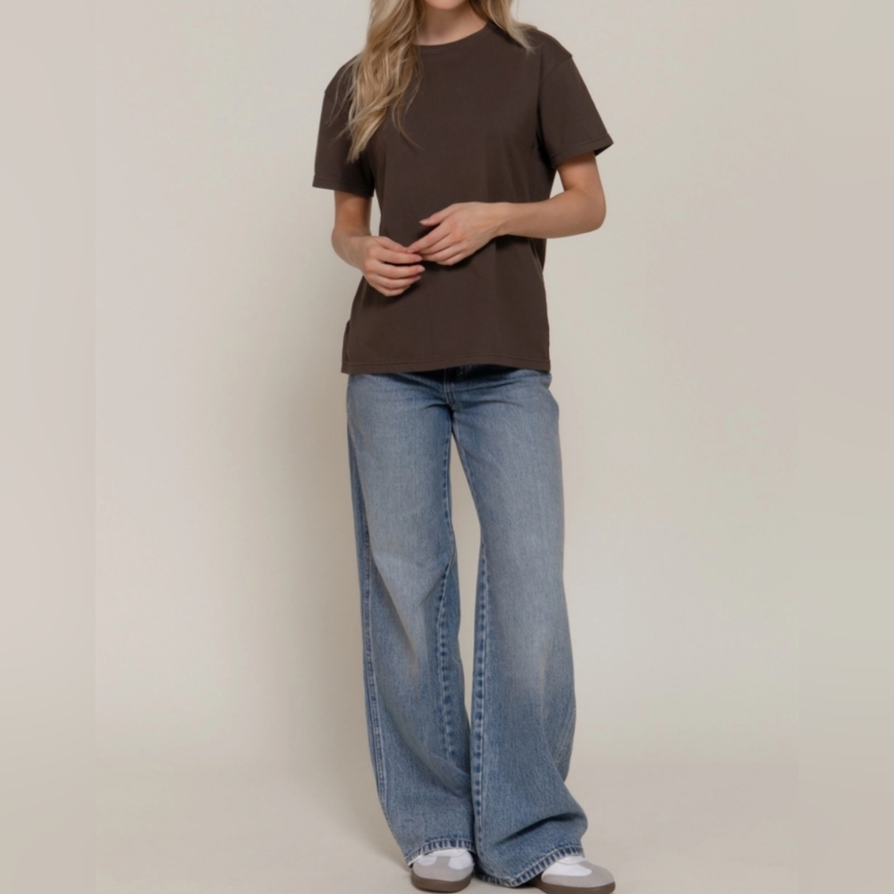 #68442 🛑S,M,L THE BEST Chic Trendy Short Sleeve Round Neck Tee